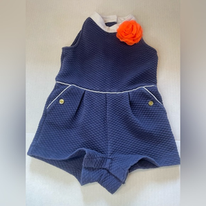 Janie‎ and Jack Navy Blue , Nautical Romper, 18-24 months